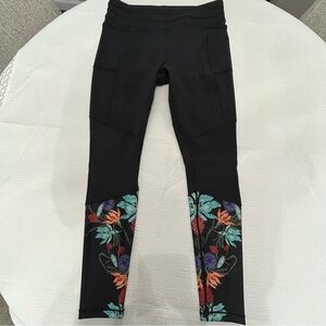 Vibrant Floral Black Leggings